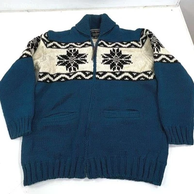 Lost Horizons мужчин Jorunn Nordic кардиган свитер куртка бирюзовый шерсти L/XL новый с Ярлыками - Изображение 1 из 4