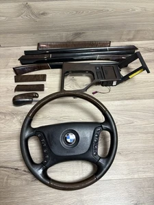 Juego de volante de madera moldura interior cuerno de almeja exclusivo para BMW E39 serie 5 - Imagen 1 de 22