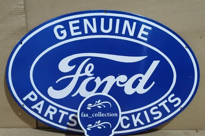 Ford Genuine parts Porcelain Enamel Sign  24 x 16 Inches 1 Sided - Image 1 of 4