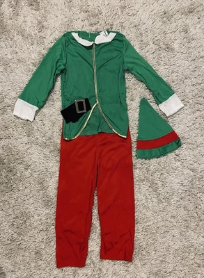 Elf Christmas fancy dress costume. Top, trousers, hat and belt. 122-135 cm - Image 1 of 4