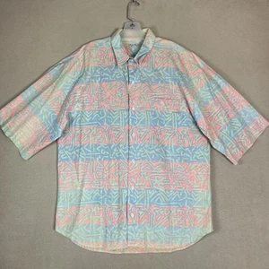 Bugle Boy Co Shirt Mens XL Multicolor Short Sleeve Hawaiian Relaxed Fit Cotton - Picture 1 of 10