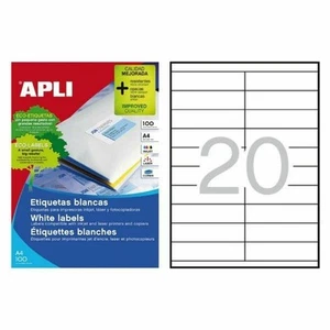 Étiquettes adhésives Apli 01299 100 Volets 105 x 29 mm Blanc - Afbeelding 1 van 7