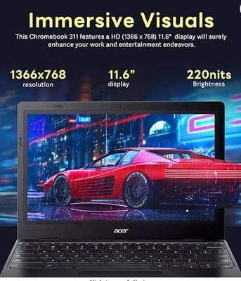 Acer Chromebook 311 11.6" HD, Intel Celeron N4500, 4GB RAM 64GB CBOA311-1H-C90F Foto 1 de 4