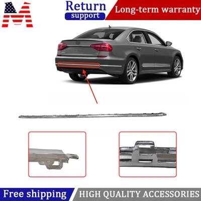 For 2016-2019 VW Volkswagen Passat Chrome Rear Center Bumper Molding - Image 1 of 4
