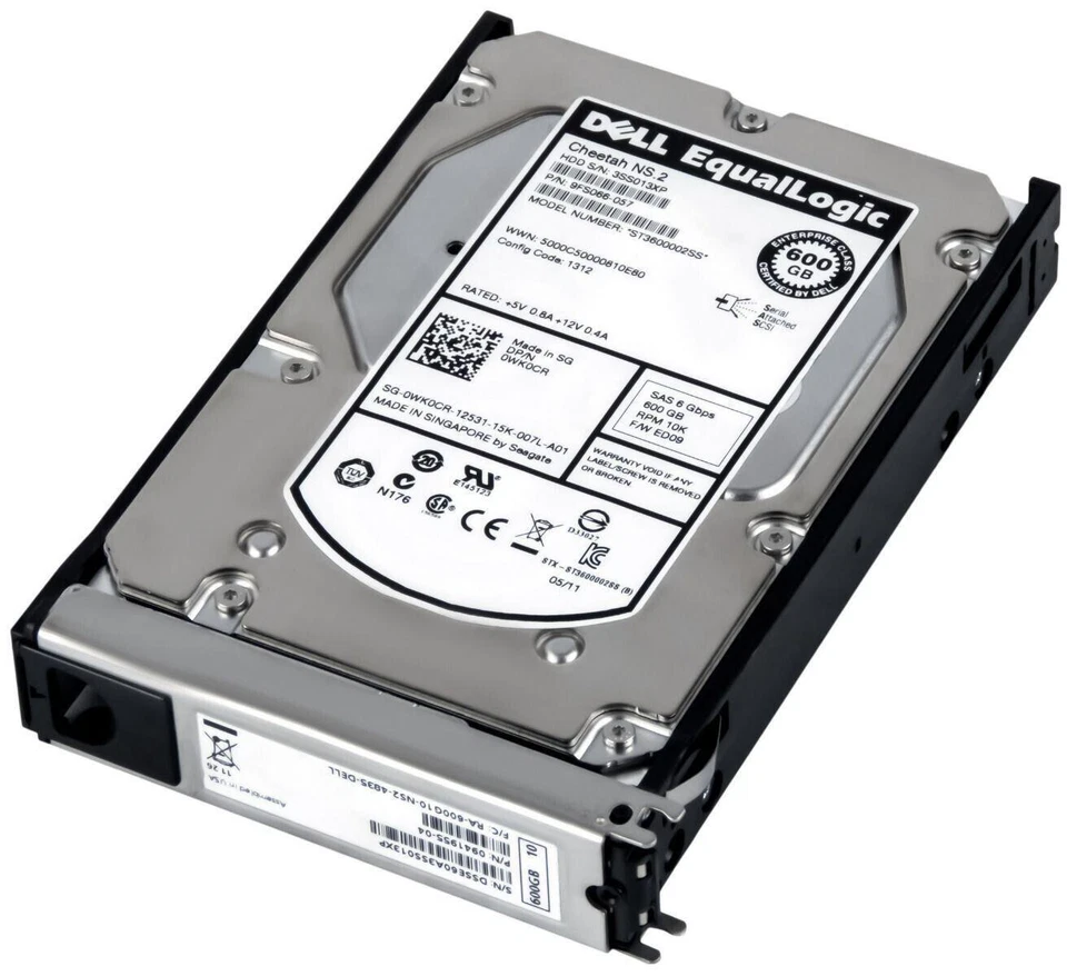 Dell EqualLogic ST360002SS 600GB 10K 3.5" SAS Hard Drive WK0CR - Image 1 of 1