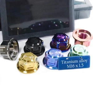 2 or 4 pcsTitanium Nuts M16 x1.5mm Shut up CNC six star flower Nut 7 Color - Picture 1 of 10