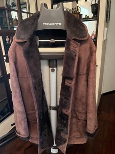 Chaqueta/abrigo grande para hombre Studio Milano de oveja genuina con capucha hecha en Italia - Imagen 1 de 16