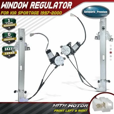 Regulador de ventana eléctrica con motor para Kia Sportage 1997-2000 delantero derecho y derecho 2 piezas Foto 1 de 4