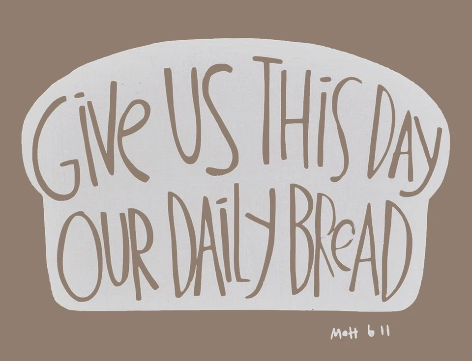TIN SIGN "Gives Us Daily Bread"Quotes Rustic Wall Decor - Image 1 of 1
