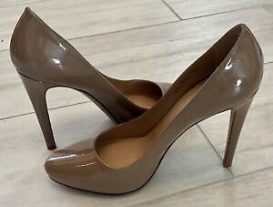 Emporio Armani Patent Leather Nude Stiletto Heel Shoes Sz 39 Made in Italy