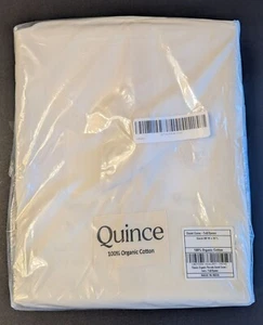 Quince 100% Classic Organic Percale Duvet Cover 1PC Ivory Size Full/Queen -NEW- - Picture 1 of 5