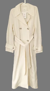 BNWT H&M Linen-blend Lyocell  UNLINED OVERSIZED Trench Coat Cream Size XS - Picture 1 of 4