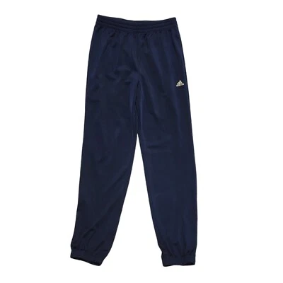 Adidas Blue Drawstring Skinny Tracksuit Bottoms UK Boy's 13-14 Yrs W28 L28 H819 - Image 1 of 4