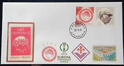 Uefa Europa Conference League 2024 Olympiakos Fiorentina Greek FDC & Revenue N10 - Image 1 of 4
