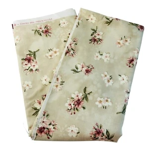 Waverly Fontanelle Decorator Fabric Floral Beige Cream Pink 56W 1 2/3 Yard - Picture 1 of 5