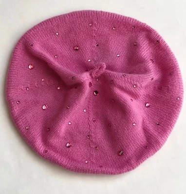 Boina adornada rosa William Sharp London - 100 % cachemir Foto 1 de 3