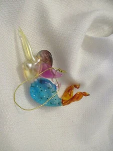 Weihnachtsschmuck Glas fliegende Meerjungfrau schwimmend 4" lang schöne Farben - Bild 1 von 4