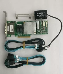 ADAPTEC ASR-78165 4-Port SAS/SATA 6Gb/s RAID Controller With 8643 cable+battery - Picture 1 of 4