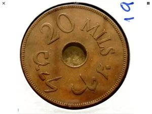 Palestine 20 Mils 1942 British Mandate Bronzel Coin,KM#5a - Picture 1 of 4