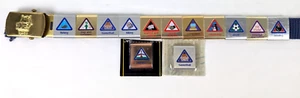 Lotto 11 diapositive cintura Boy Scout BYSA usate e 2 nuove con cintura blu vintage - Foto 1 di 12