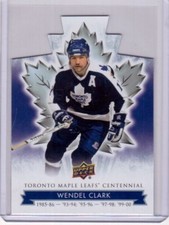WENDEL CLARK 17/18 Upper Deck Centennial Maple Leafs Blue Die-Cut Card #68