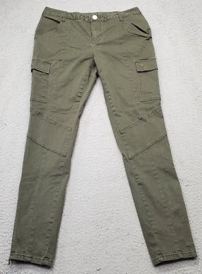 Pantalones cargo para mujer INC International Concepts 10 verdes elásticos informales al aire libre Foto 1 de 4