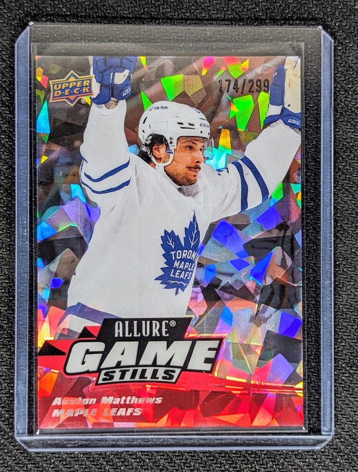 2022-23 Upper Deck Allure Auston Matthews /299 Game Stills Red Parallel