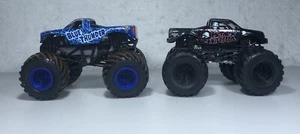 METAL MILITIA & BLUE THUNDER HOT WHEELS MONSTER TRUCK DIECAST TOY COLLECTIBLES - Picture 1 of 4