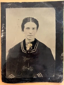 Großes 6,5" x 8,5" antikes Farbfoto Mary Carney Rafferty Massachusetts - Bild 1 von 5