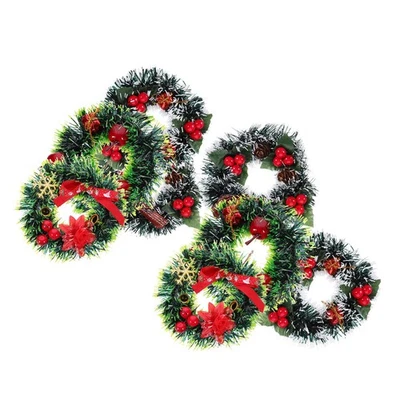  8 Pcs Artificial Wreaths Hanging Decorations Dollhouse Mini Xmas - Bild 1 von 4