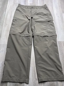 Pantalone Patagonia Uomo Tg 34 Zip-Off Convertibile Nylon Escursionismo Cargo Tasche Verde - Foto 1 di 15