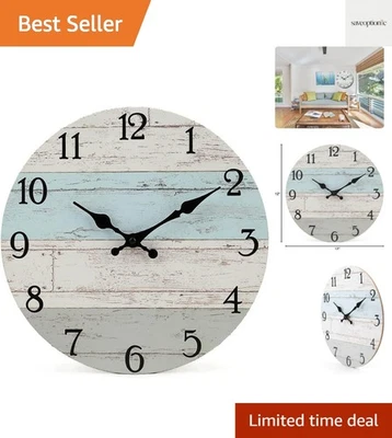 Reloj de Pared Redondo Decorativo Madera Silencioso Antimarca Calidad Cuarzo Batería... Foto 1 de 4