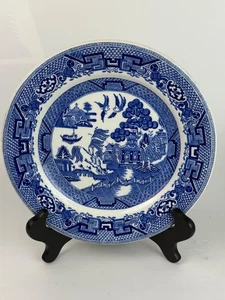 Set of 3 Stanley Hotel Ware Blue Willow Dinner Plates 9" Globe Pottery England - Picture 1 of 6
