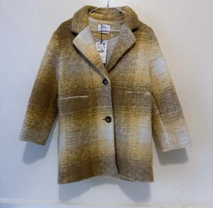 NWT Zara Girls Multicolor Wool Blend Plaid Jacket Coat 11/12 NEW - Picture 1 of 7