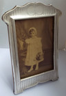 BEAUTIFUL LARGE GENUINE ENGLISH ANTIQUE 1914 SOLID STERLING SILVER PHOTO FRAME