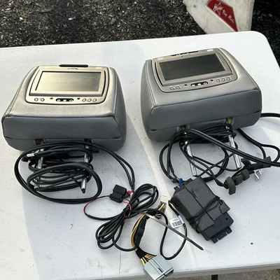 2007 OEM Ford F-150  Headrests W/DVD Player monitors Gray Leather CL229302A - Image 1 of 4