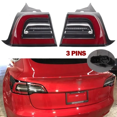 PAIR For 2017-2023 TESLA MODEL 3 / Y TAIL LIGHT BRAKE LIGHT LEFT + RIGHT SIDE - Image 1 of 4