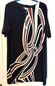 Nuevo Vestido Chicos Travelers 16P Talla 3P Azul Marino Profundo Slinky Tejido Geométrico Embalable - Imagen 1 de 10