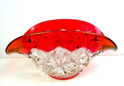 Tiffin Franciscan Glass Williamsburg Ruby Stained Vintage 8 1/4" Oval Bowl 1952- - Image 1 of 4