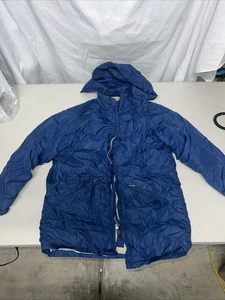 Vintage bequeme Daunen Seattle Quilt MFG Co gefütterte Jacke Damen 14 marineblau - Bild 1 von 11