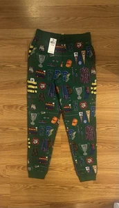 Polo Ralph Lauren Boys Green Varsity All Over Graphic Print Fleece Jogger Pants - Picture 1 of 3