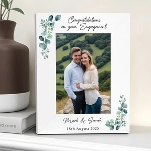 Engagement Gift Personalised 6X4 7X5 Photo Frame Congratulations Engaged Couple - Picture 1 of 11
