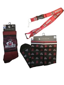 Nuevo México Estado Aggies Strideline 2 Pares Calcetines, Cordón Llavero Lote - Imagen 1 de 1