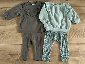 Baby Girls 6-9 Months Outfit Bundle NEXT H&M Trouser Set Frills Jumper - Picture 1 of 14