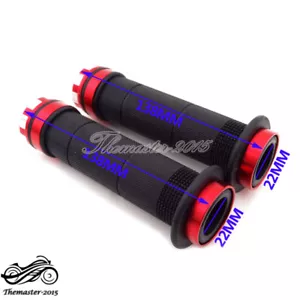 22mm 7/8" Red Handle Hand Grips For 110 125 150 200cc ATV Quad 4 Wheeler - Foto 1 di 5