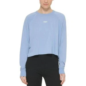 DKNY SPORT Women's Boxy Cropped Long Slv Activewear Top L NEW $50 DP2T8840 - Picture 1 of 4