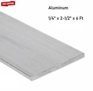 Aluminum Flat Bar Stock 1/4" x 2-1/2" x 6 Ft Length Unpolished Alloy 6061 - Picture 1 of 6