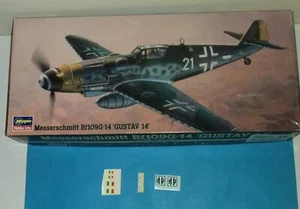 MESSERSCHMITT BF109 GUSTAV 14 KIT HASEGAWA 1/72 AP 18 +DECAL PER AER. NAZ. REP. - Foto 1 di 5