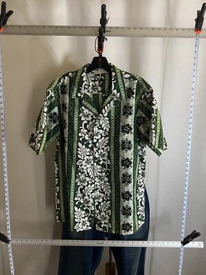 Island Aloha Wear Made hawaii Greenish Floral Ctn SHORT SLEEVE BUTTON UP SHIRT L Foto 1 de 4