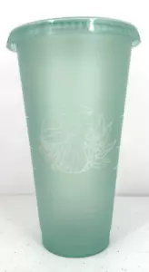 Coperchio di plastica tazza fredda riutilizzabile Starbucks 2021 Giornata della Terra senza paglia 24 fl oz - Foto 1 di 9
